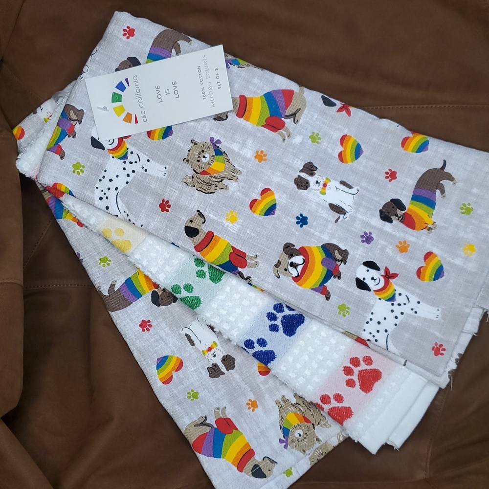 Rainbow‎ Dog Print Kitchen Towels